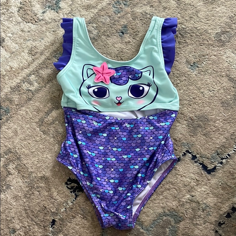 Purple and Mint One Piece Swimsuit - Gabby’s Dollhouse Merkitty